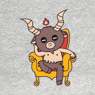 Cute Little Satan Goat on Throne T-Shirt